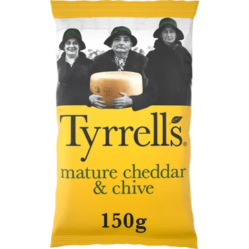 Tyrrell's Slow-Cooked Crisps Mature Cheddar & Chive 150 g