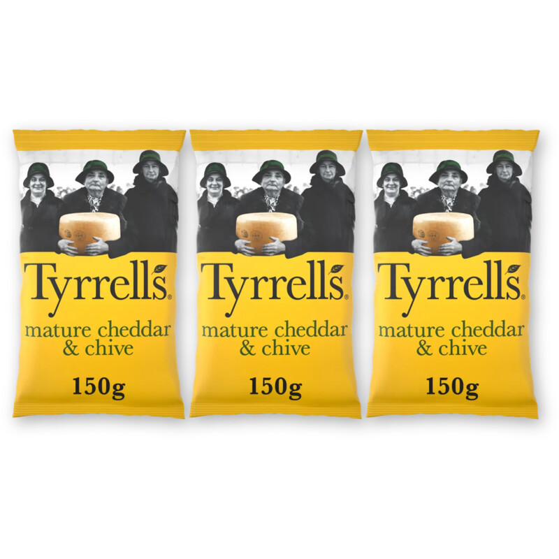 Tyrrells Mature cheddar & chive 3-pack