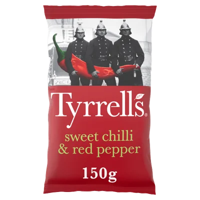 Tyrrells Sweet Chili &amp; red pepper Zak 150 g