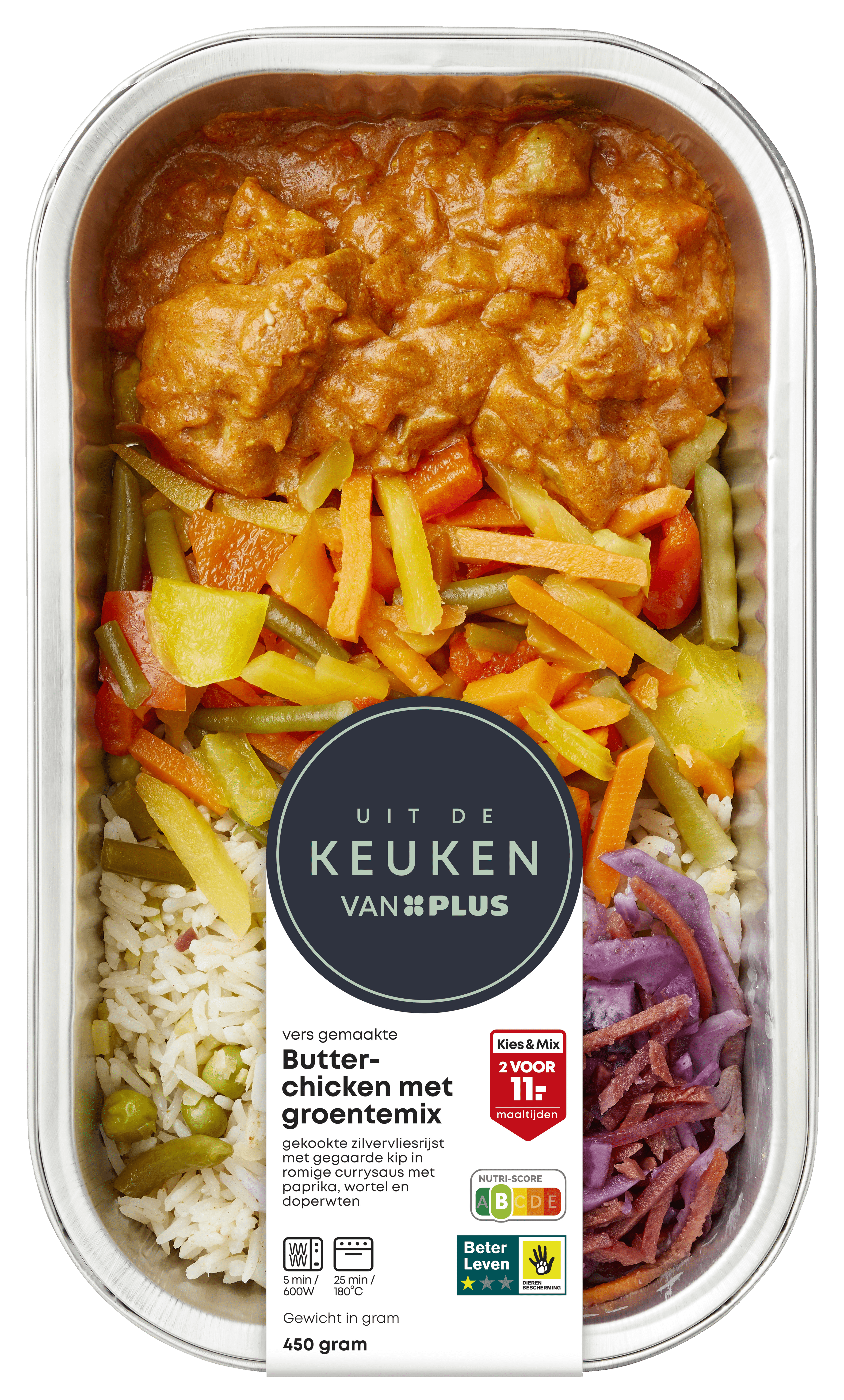 Uit de keuken van PLUS Butter Chicken Schaal 450 g