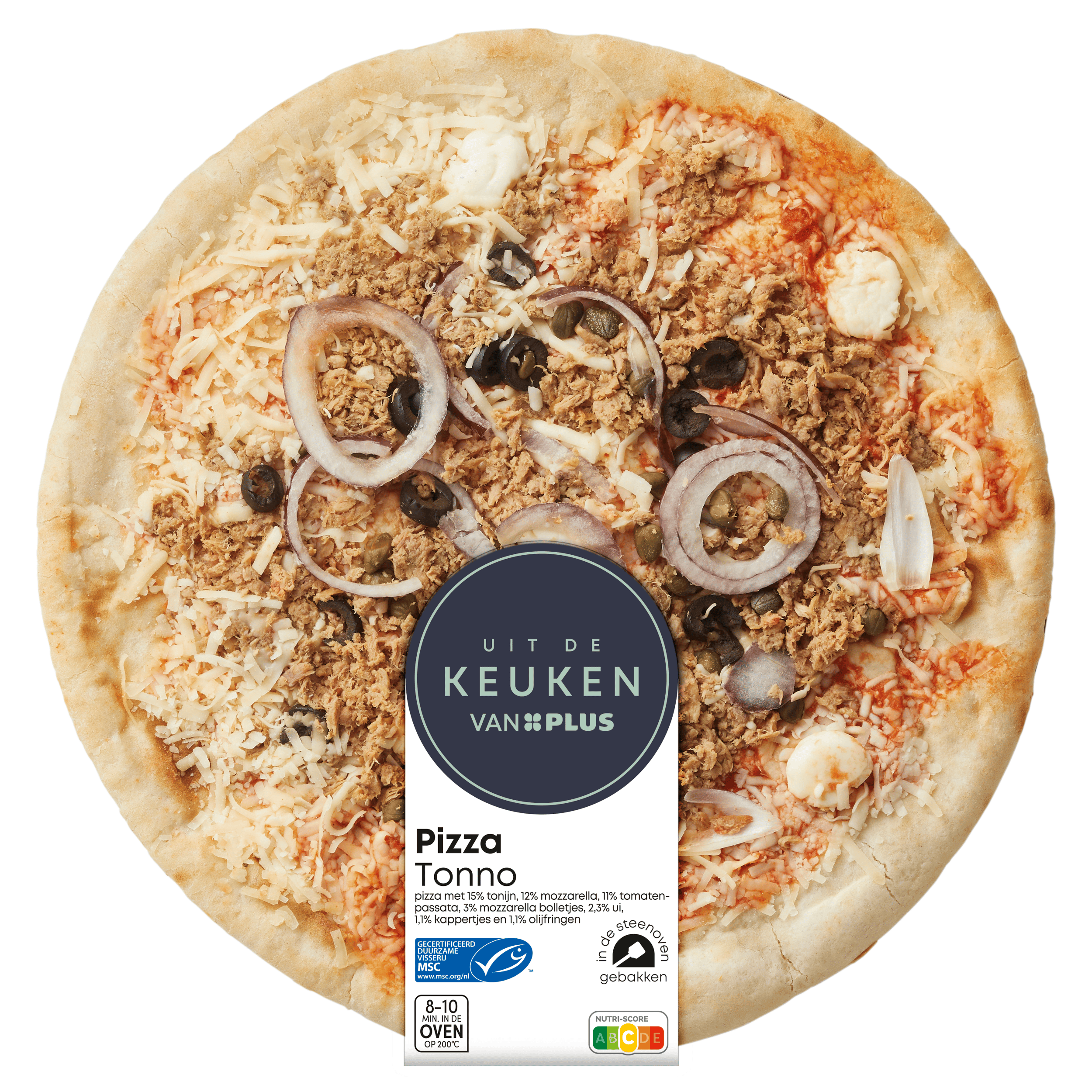 Uit de keuken van PLUS Pizza Tonno Krimp 435 g