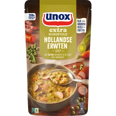 Unox Extra Rijkgevuld Soep In Zak Hollandse Erwten 570 ml
