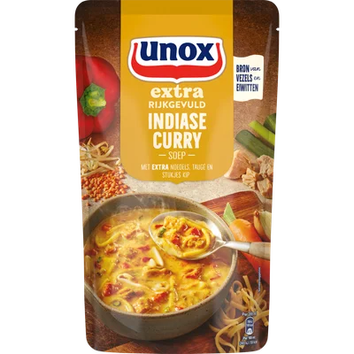 Unox Extra Rijkgevuld Soep In Zak Indiase Curry 570 ml