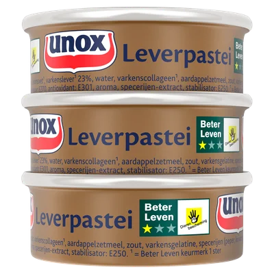 Unox Leverpastei 3-pack Krimp 3 st