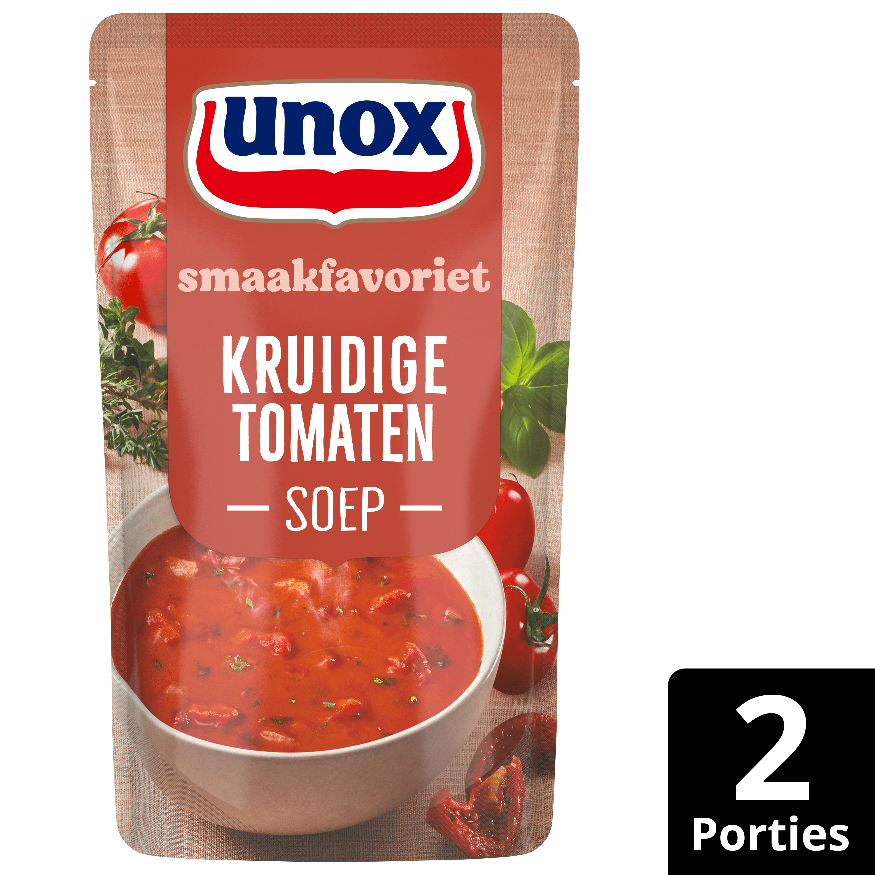 Unox Soep in zak kruidige tomatensoep Stazak 570 ml
