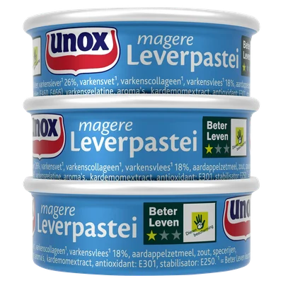 Unox Magere leverpastei 3-pack Krimp 3 st