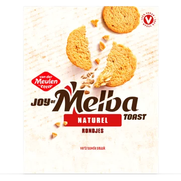 Van der Meulen Joy of Melba Toast Naturel Rondjes 90 g
