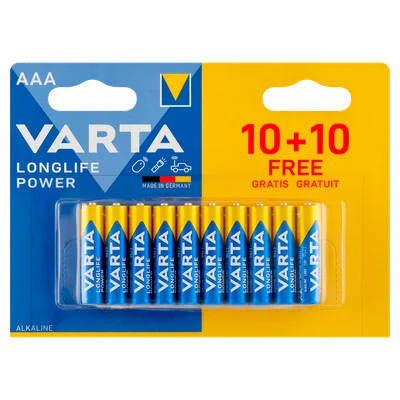 Varta Longlife AAA batterijen 10+10 Blister 20 st