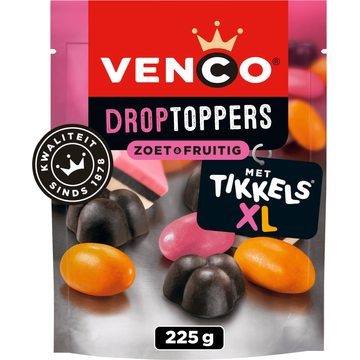 Venco Droptoppers Zoet & Frutig met Tikkels XL 225 g