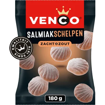 Venco Snoep Salmiakschelpen 180g