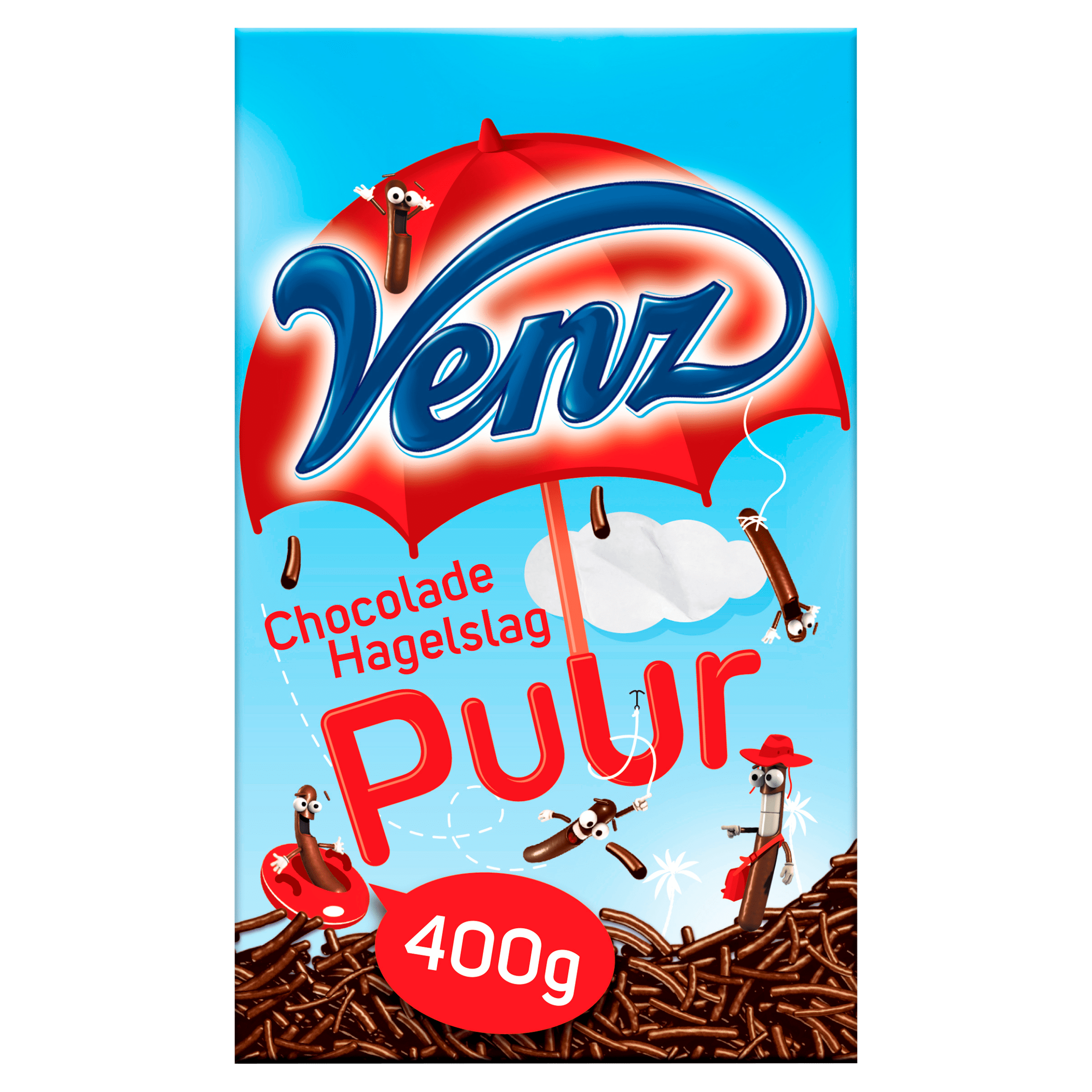Venz Chocoladehagelslag puur Doos 400 g