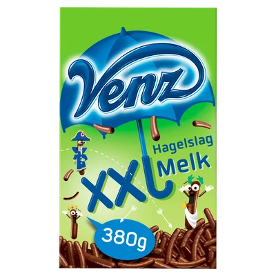 Venz Chocoladehagelslag XXL melk Doos 380 g
