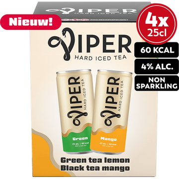 Viper Hard Seltzer Ice Tea - Mango 4x250ML
