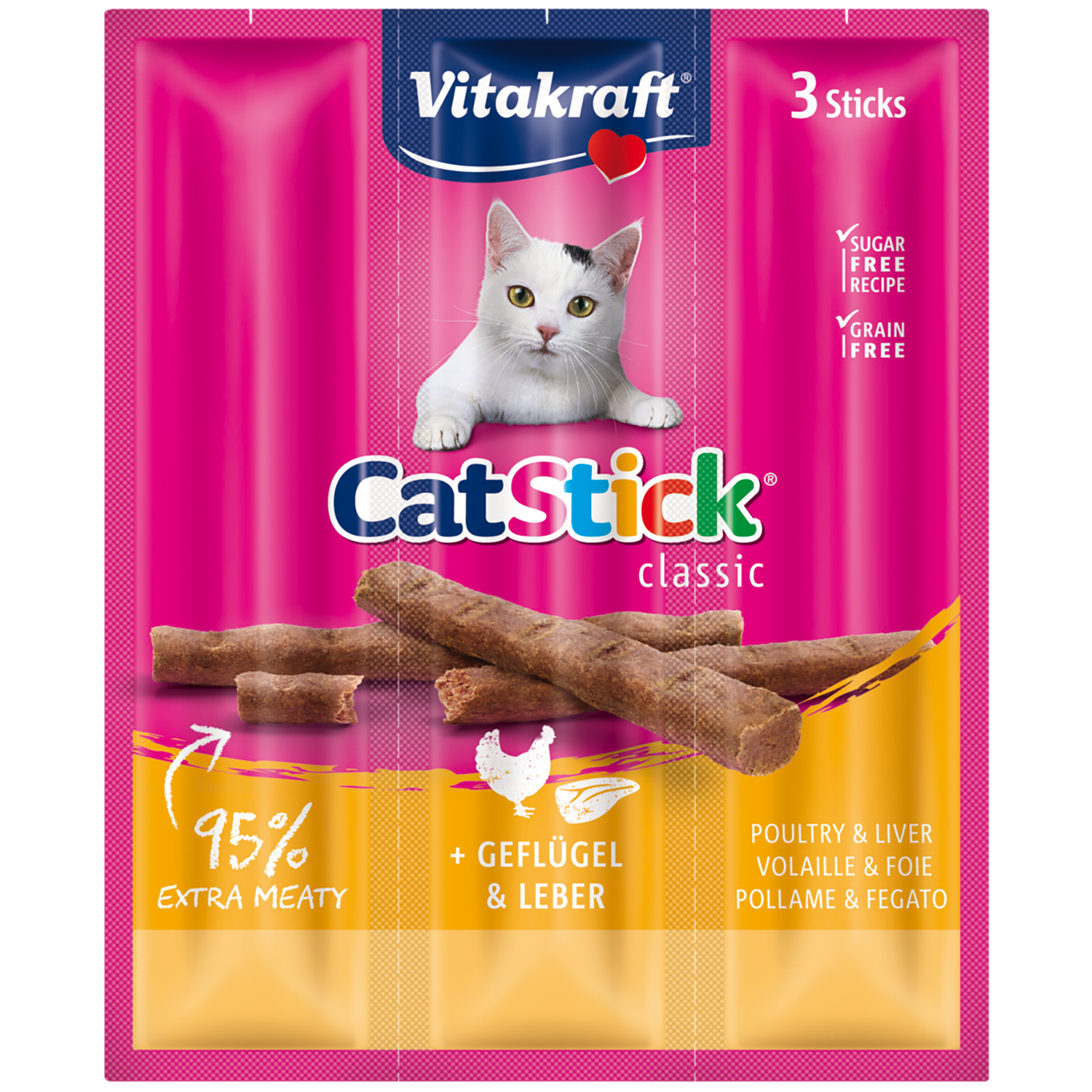 Vitakraft Kattensnacks stick mini gevogelte lever 3 stuks