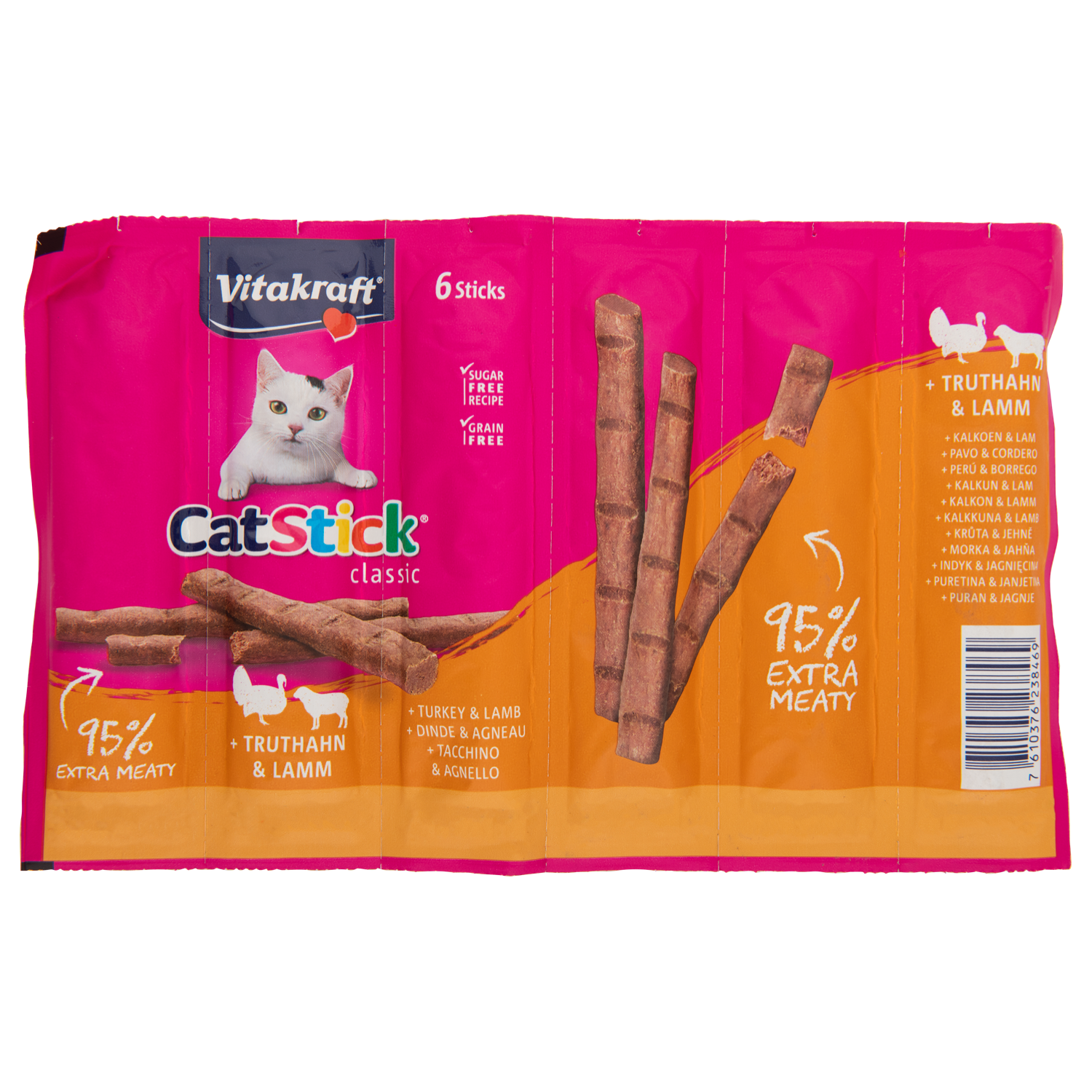 Vitakraft Kattensnacks sticks mini kalkoen-lam