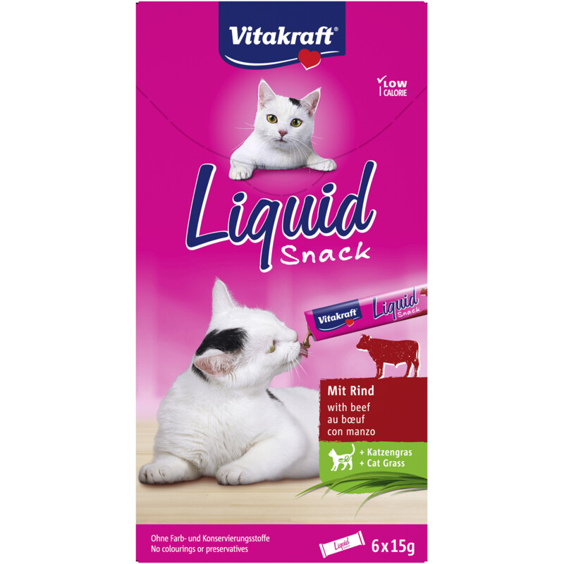 Vitakraft Liquid Snack rund & kattengras 6 st