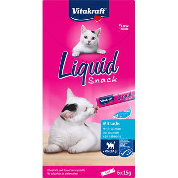 Vitakraft Naturals liquid snack zalm Pak 5 st
