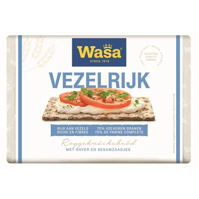 Wasa Knäckebröd Vezelrijk 30 stuks Wikkel 300 g