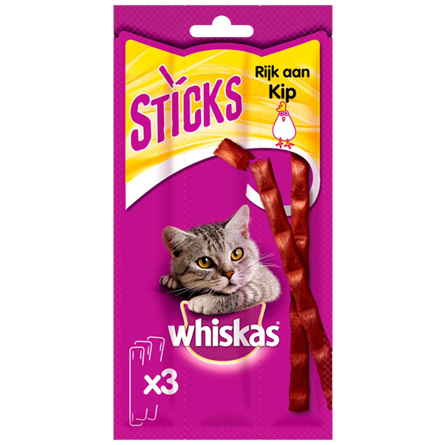 Whiskas Kattensnacks sticks rijk aan kip