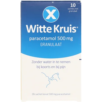 Witte kruis paracetamol (500 mg), 10 Sticks
