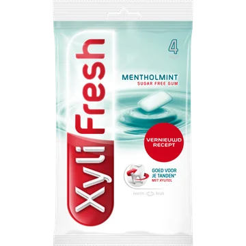 Xylifresh Mentholmint Suikervrij Kauwgom 4-Pack 4 x 18 g