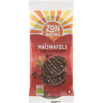 Zonnatura Bio Maïswafels Pure Chocolade 6 Stuks 75 g