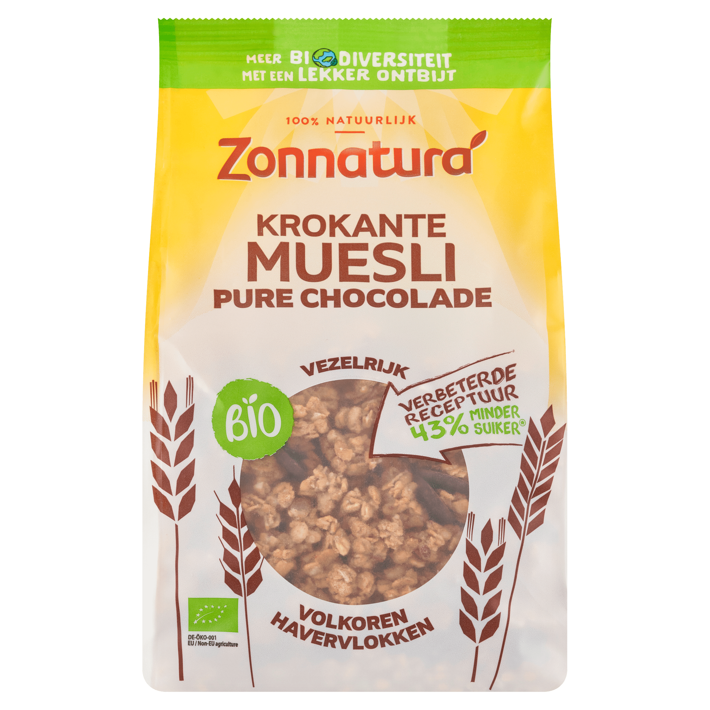 Zonnatura Krokante Muesli Chocolade Zak 375 g