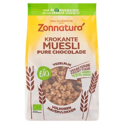 Zonnatura Krokante Muesli Chocolade Zak 375 g