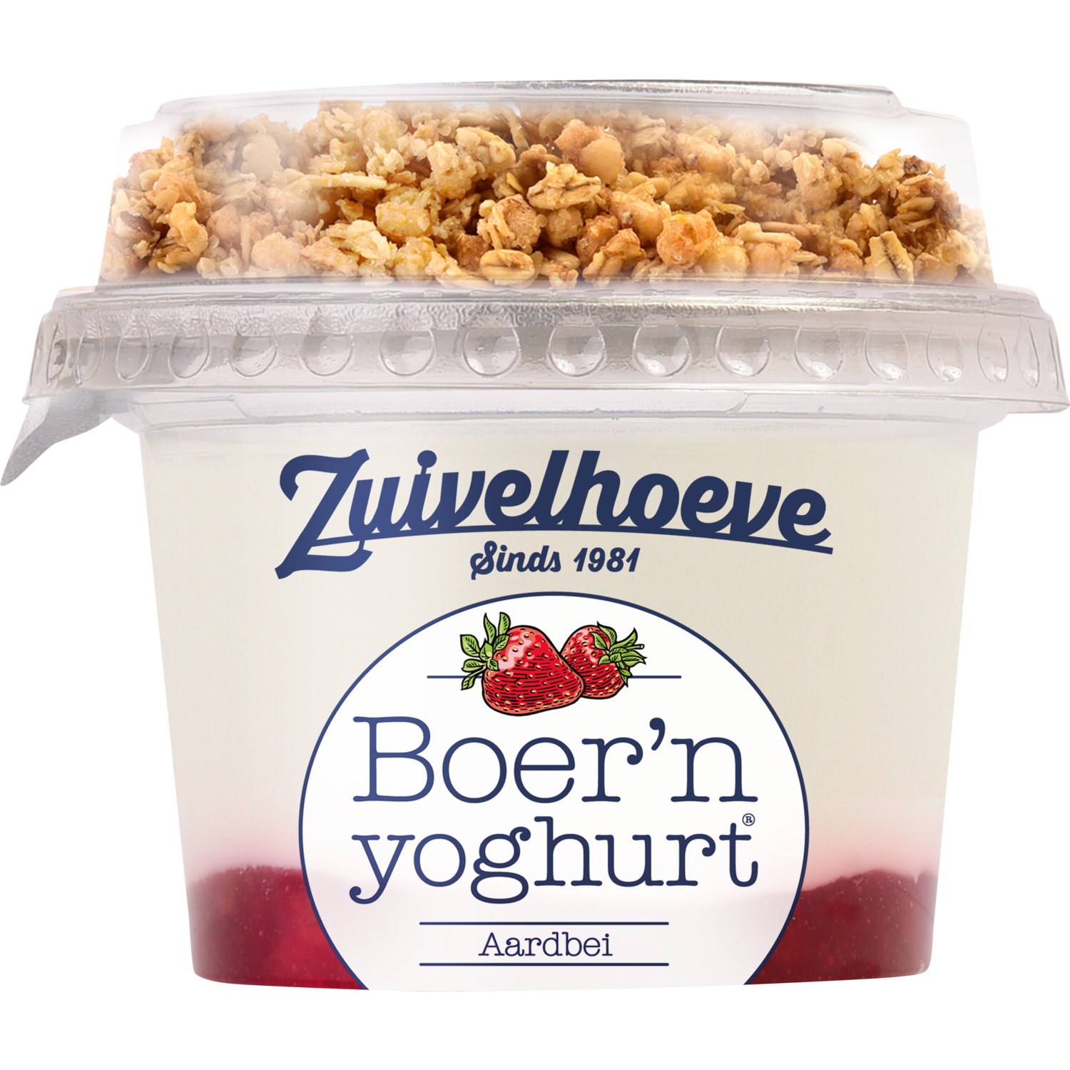 Zuivelhoeve Boern yoghurt muesli aardbei