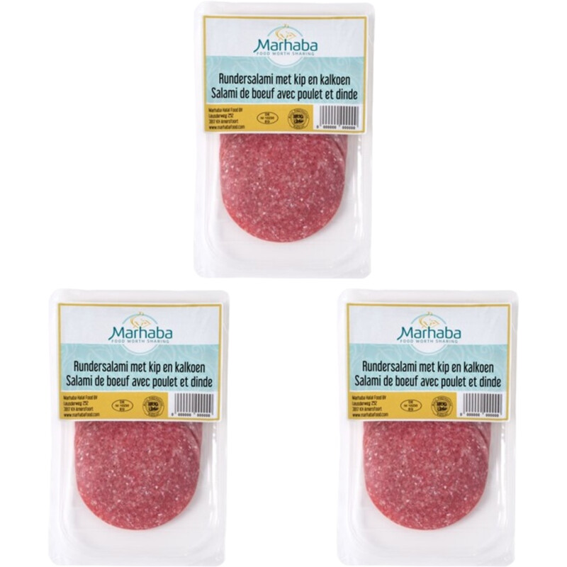 Marhaba Rundersalami met kip en kalkoen 3-pack