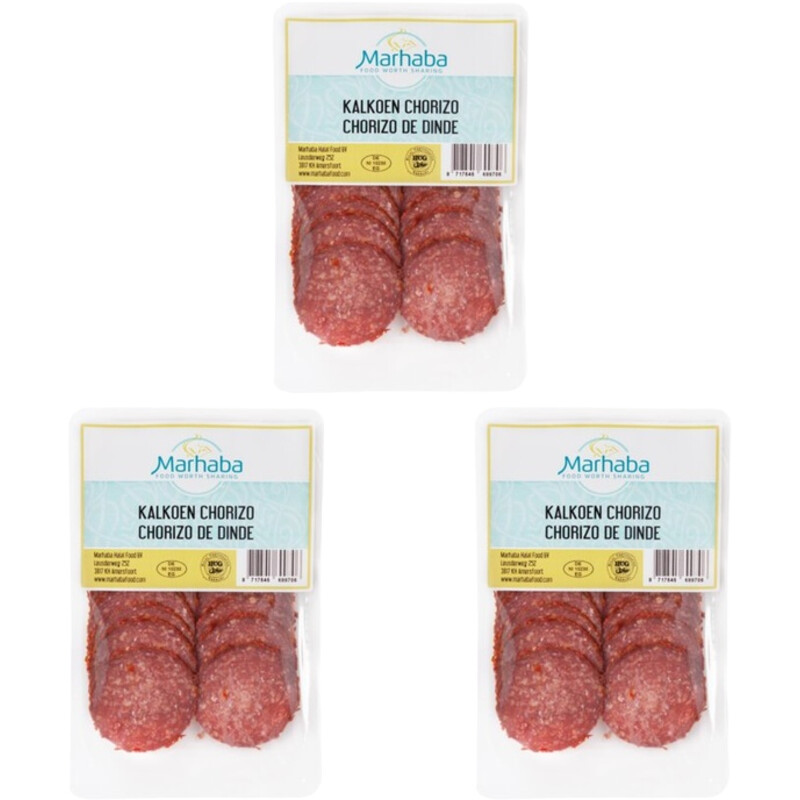 Marhaba kalkoen chorizo 3-pack