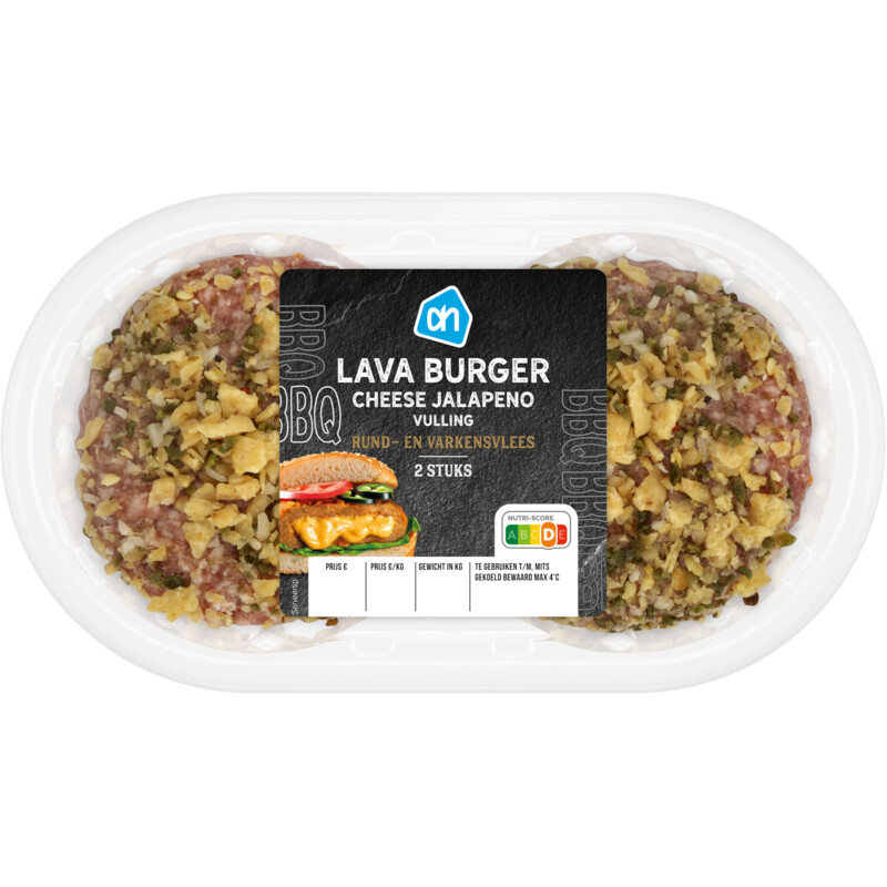 AH BBQ lava burger kaas jalapeño