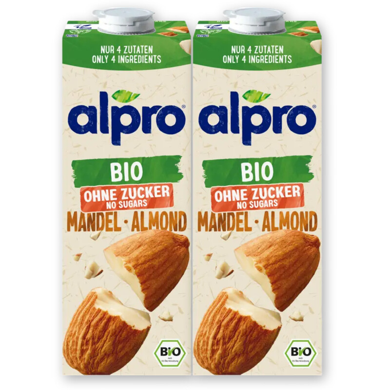 Alpro Bio almond no sugars 2-pack