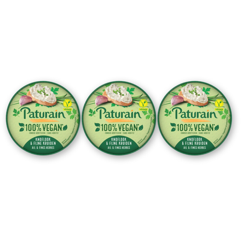 Paturain Knoflook & fijne kruiden vegan 3-pack