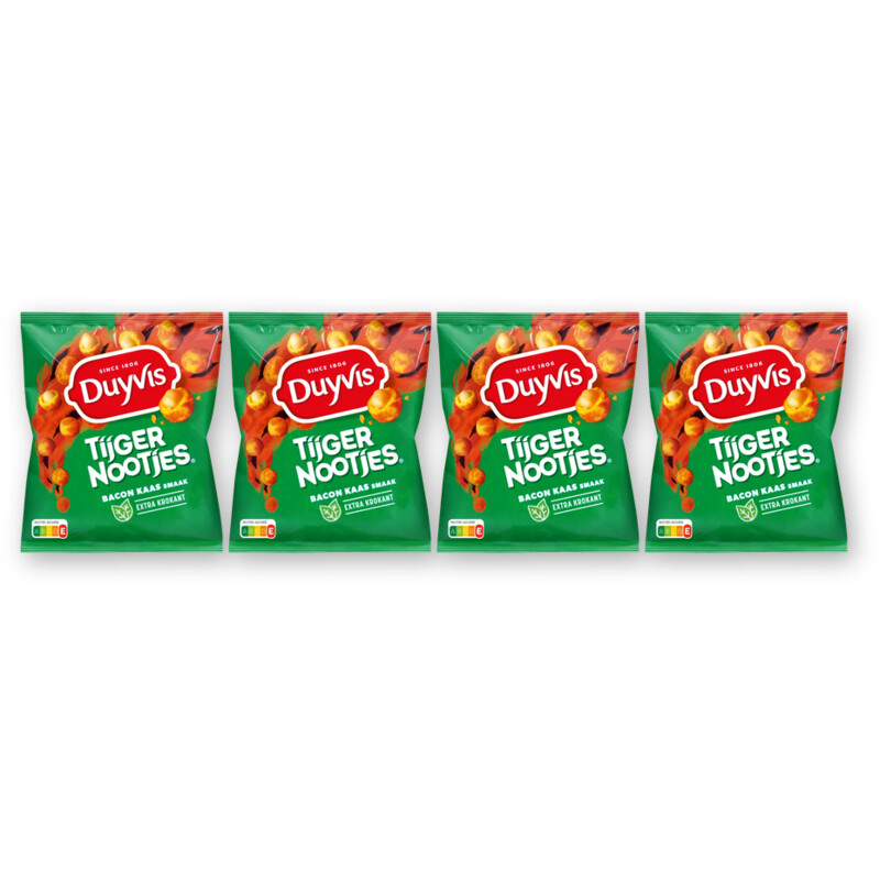 Duyvis Tijgernootjes bacon kaas 4-pack