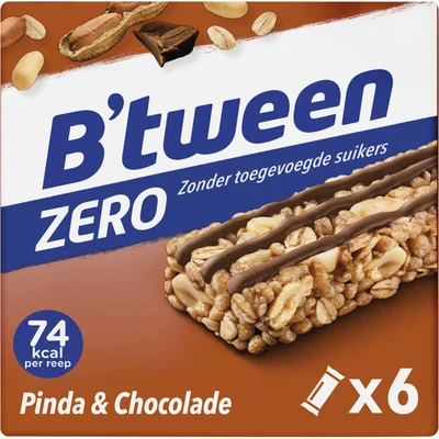 Hero B'tween mueslireep zero pinda chocolade