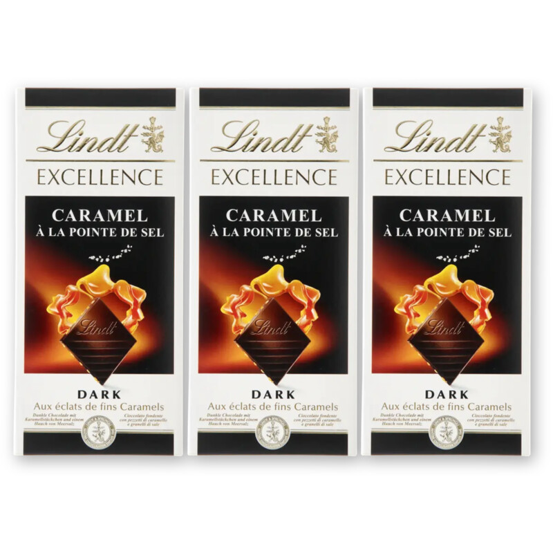 Lindt Excellence karamel zeezout 3-pack
