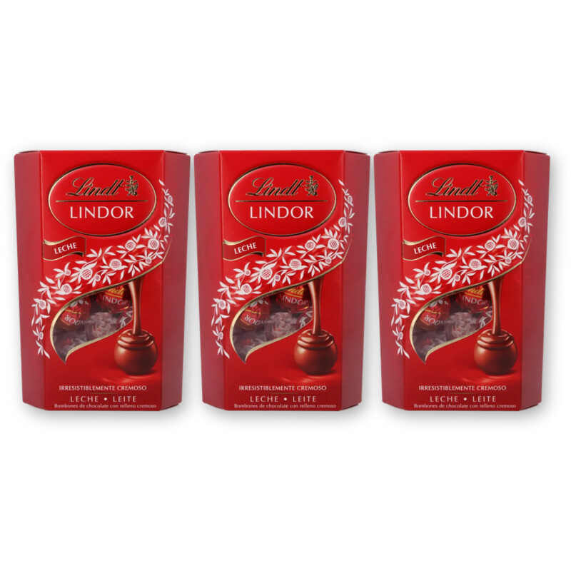 Lindt Lindor melkchocolade bonbons 3-pack