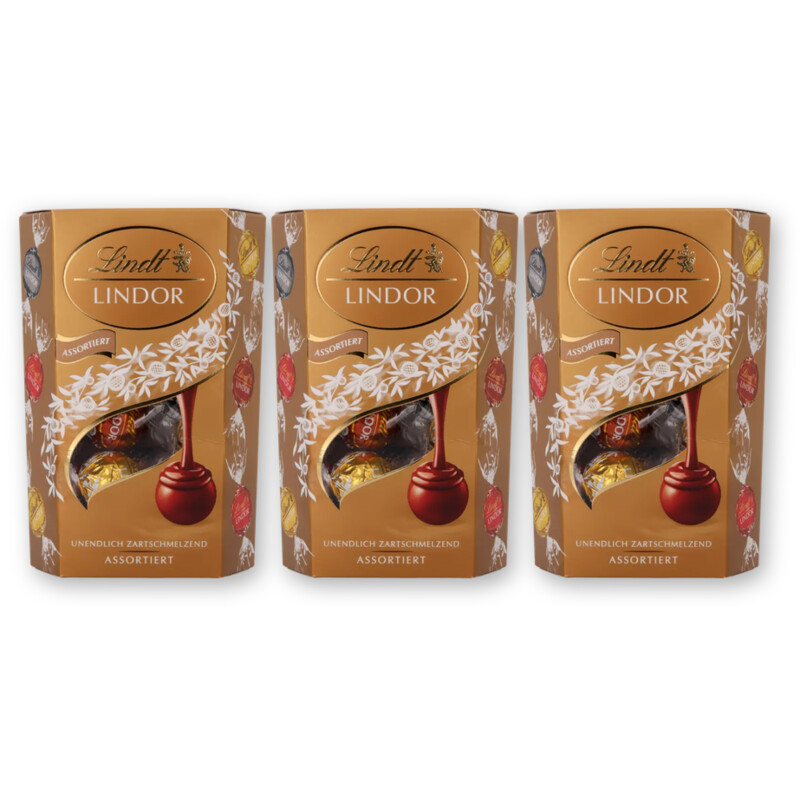 Lindt Lindor assorted chocolade bonbons 3-pack