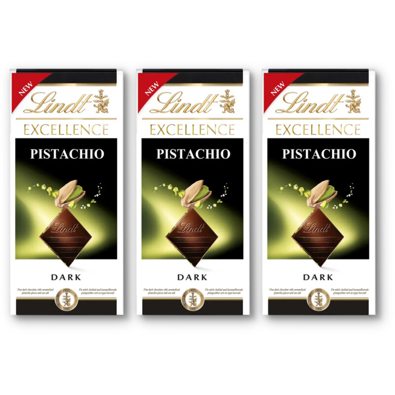 Lindt Excellence pistache puur 3-pack