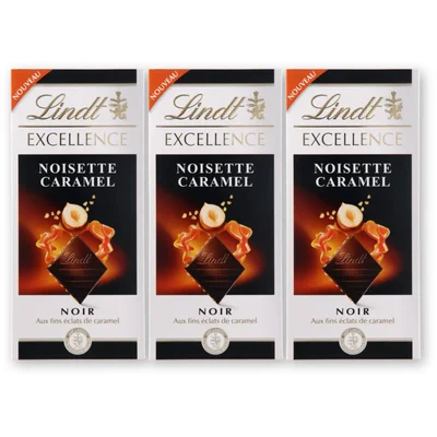 Lindt Excellence karamel hazelnoot puur 3-pack