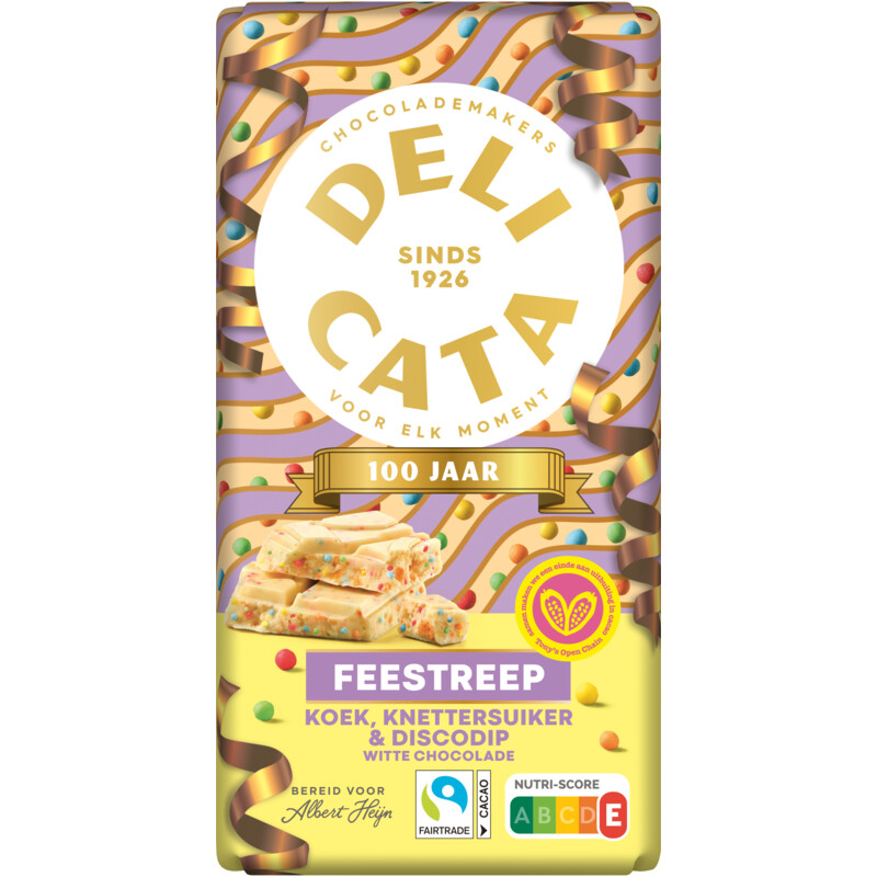 Delicata Reep wit koek, knettersuiker & discodip