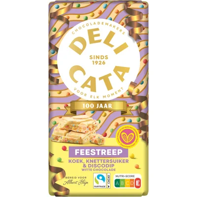 Delicata Reep wit koek, knettersuiker & discodip