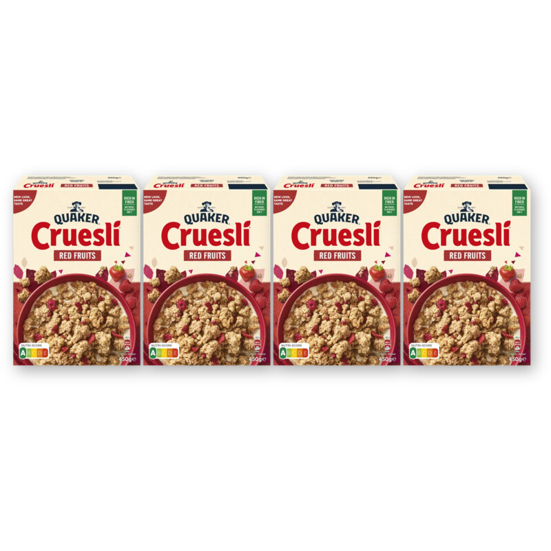 Quaker Cruesli rood fruit 4-pack