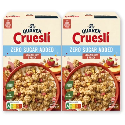 Quaker zsa strawberry & peach 2-pack