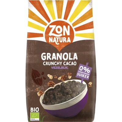Zonnatura Granola crunchy cacao vezelrijk