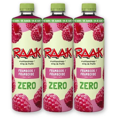 Raak Vruchtensiroop frambozen zs 3-pack