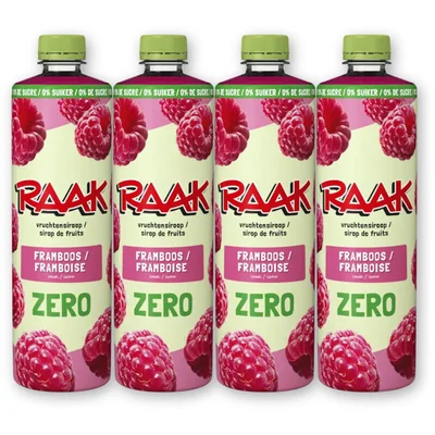 Raak Vruchtensiroop frambozen zs 4-pack