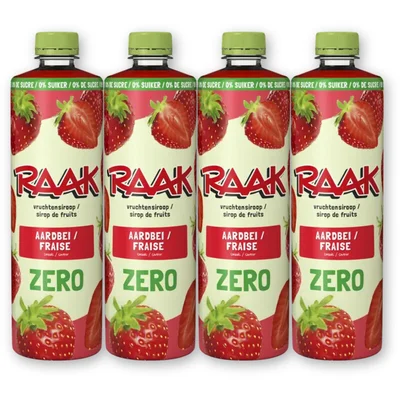 Raak Vruchtensiroop aardbeien zs 4-pack