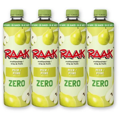 Raak Vruchtensiroop peren zero sugar 4-pack